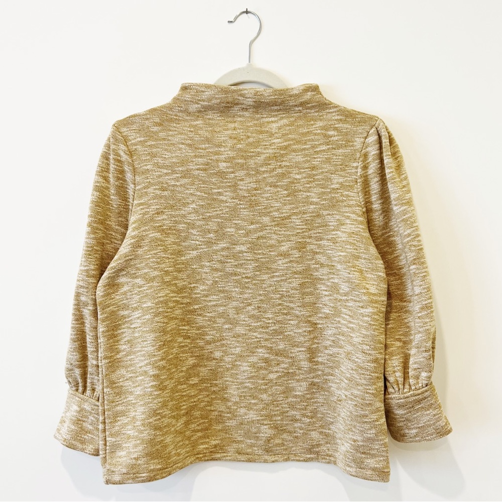 Madewell Gathered-Sleeve Mockneck Top Knit 3/4 Sleeves Pullover Sweater M - Picture 4 of 7